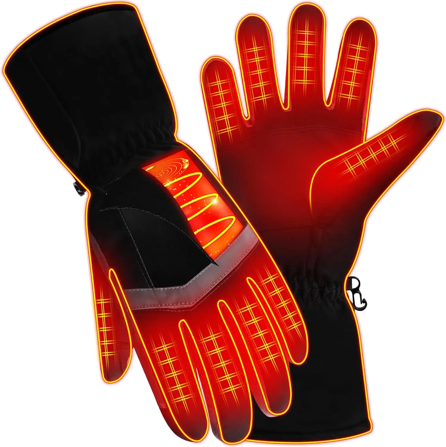 

Women Heated Gloves Winter Waterproof Touchscreen Rechargeable USB Insulated Ski Gloves M Size