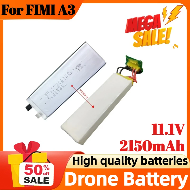 

2150mAh 11.1V Drone Battery for FIMI A3 RC Quadcopter 3S Lipo DIY Battery Spare Parts Battery Cells Accessories
