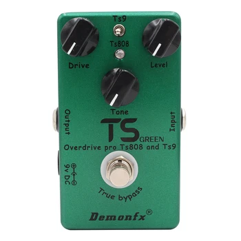 Demonfx Ts Green Verenigd De Klassieke Ts9 En Ts808, Perfect Opgewaardeerde Overdrive, 2 In 1 Overdrive Booster Pedaal