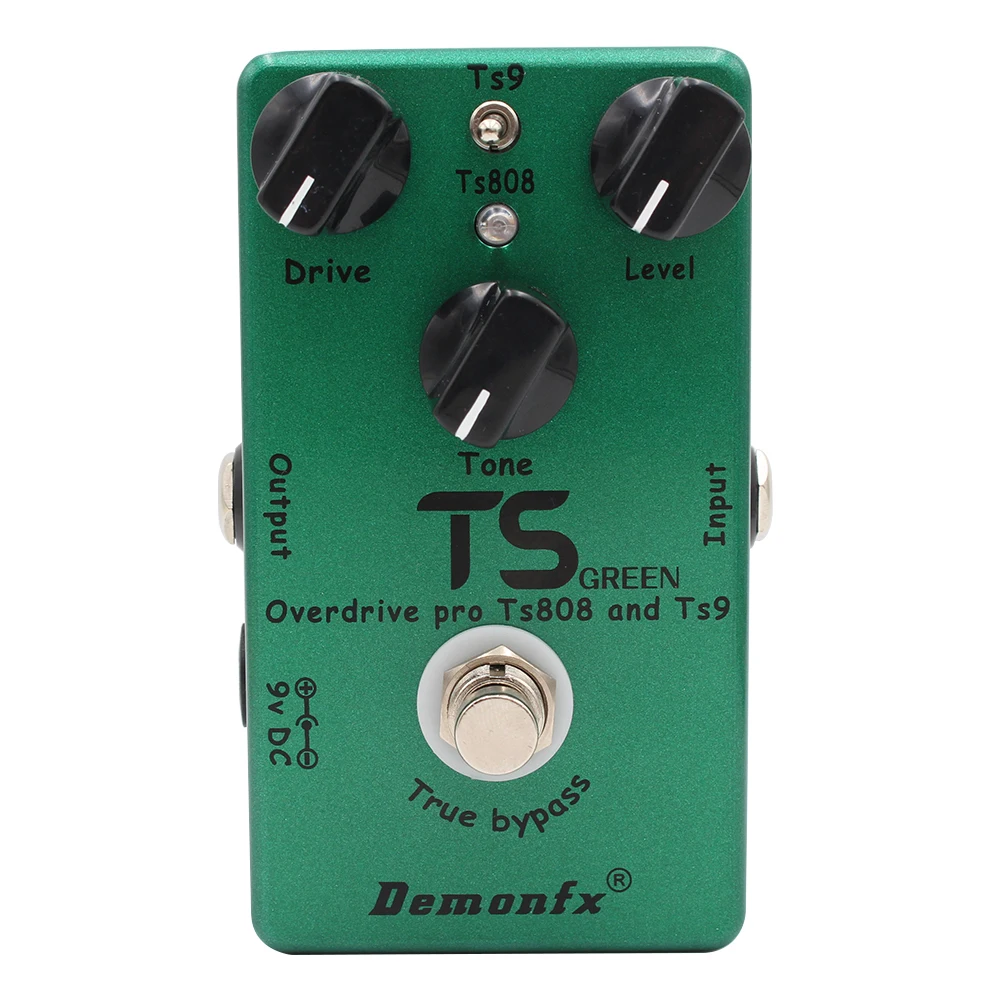 Demonfx TS GREEN United 클래식 TS9 및 TS808, 완벽한 업그레이드 오버드라이브, 2 in 1 오버드라이브 부스터 페달 