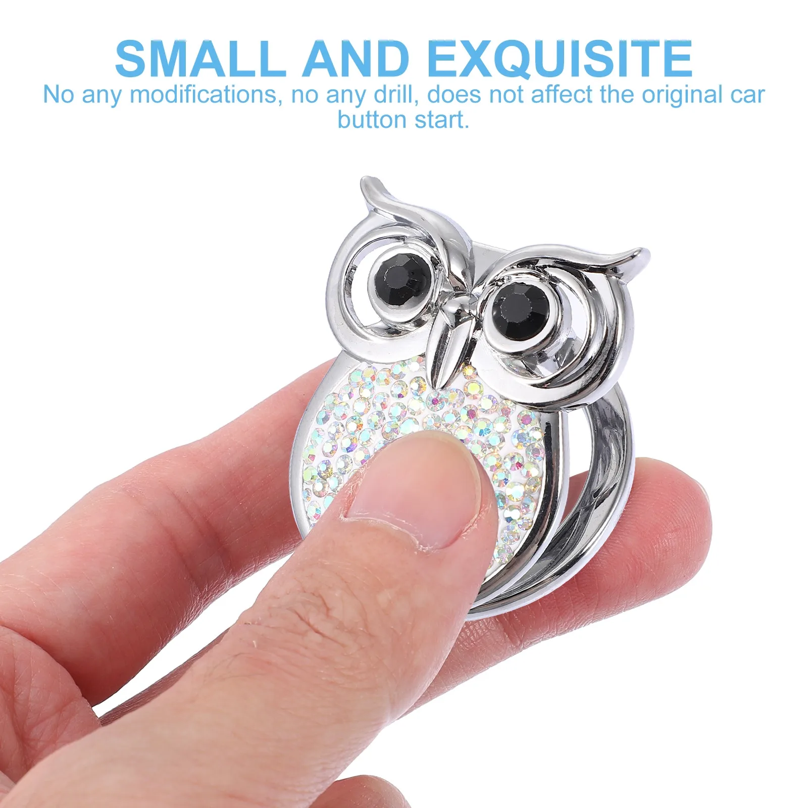 

Rhinestone Push Start Button Cover Car Engine Stop Decor Durable Zinc Alloy Water Diamond Protection No Drill Non Modification