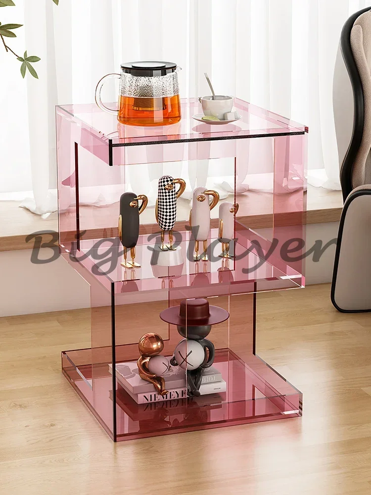 طاولات ليلية بسيطة بتصميم أكريليك وطاولات نهاية الأريكة وطاولة قهوة شفافة وطاولة فاخرة متنقلة وأثاث منزلي من Chevet