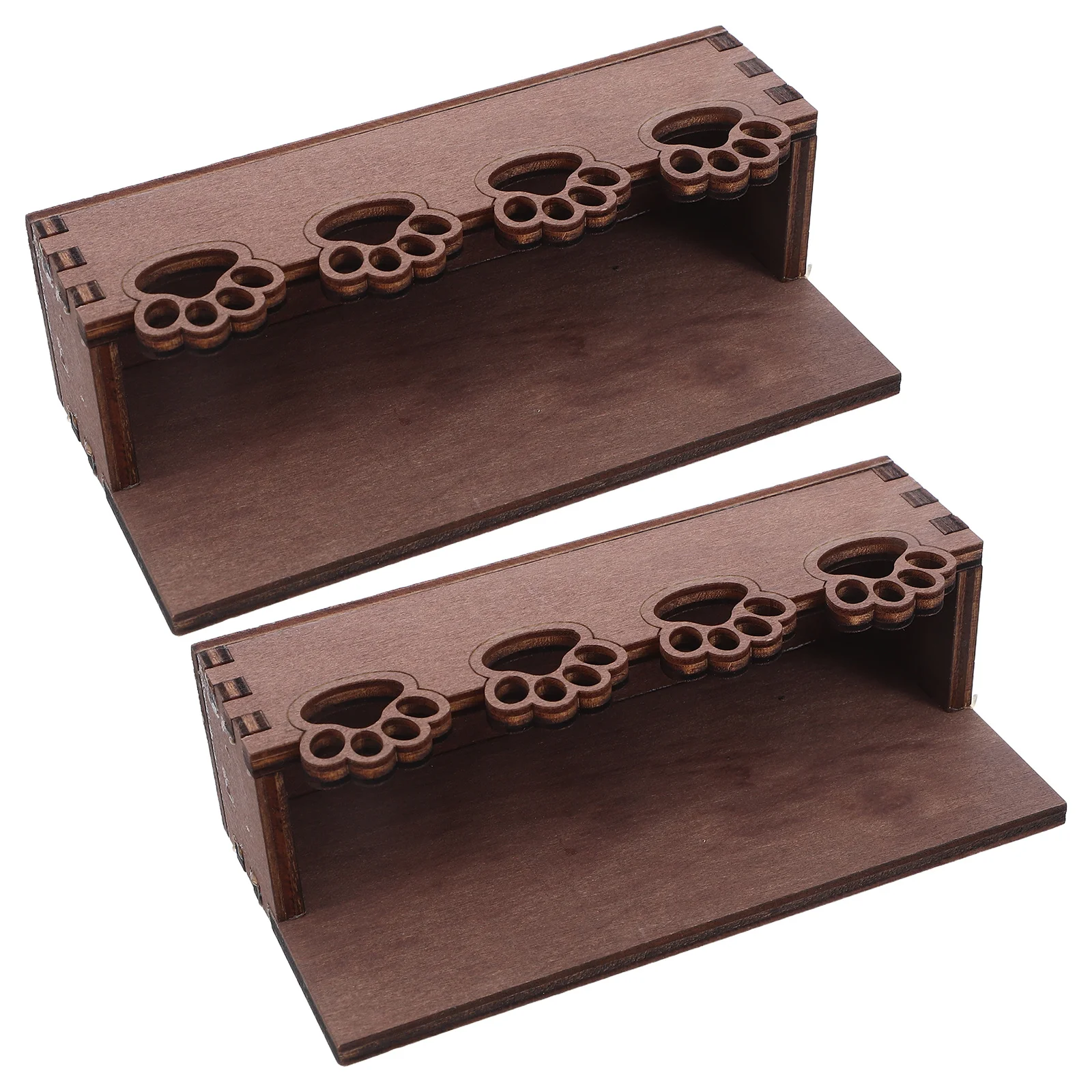 

2Pcs Cute Cat Paw Card Display Wooden Business Card Holder for Desk Organizer Name Cards Stand Natural Wood Office Table Display