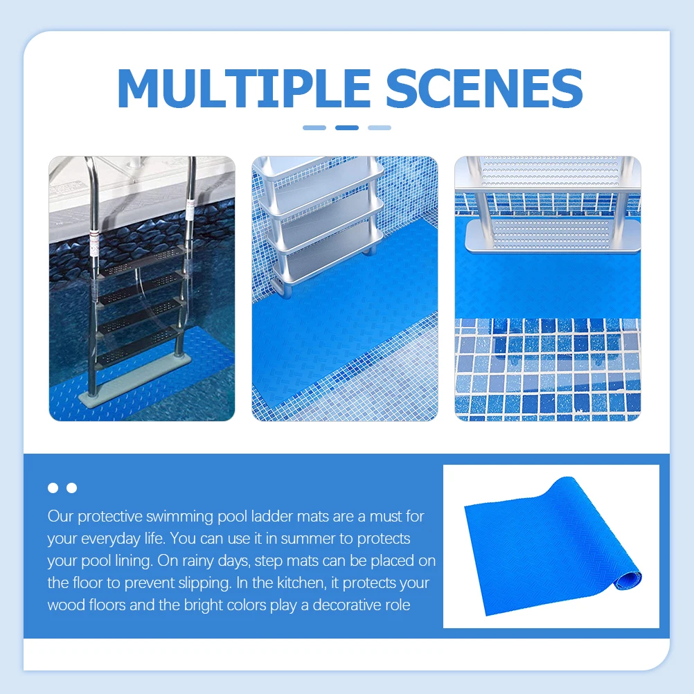 

1 Non Swimming Non Slip Pool Stair Mat Pool Ladder Mat Premium Material Protective Step Pad Wave Pattern Design Long Use