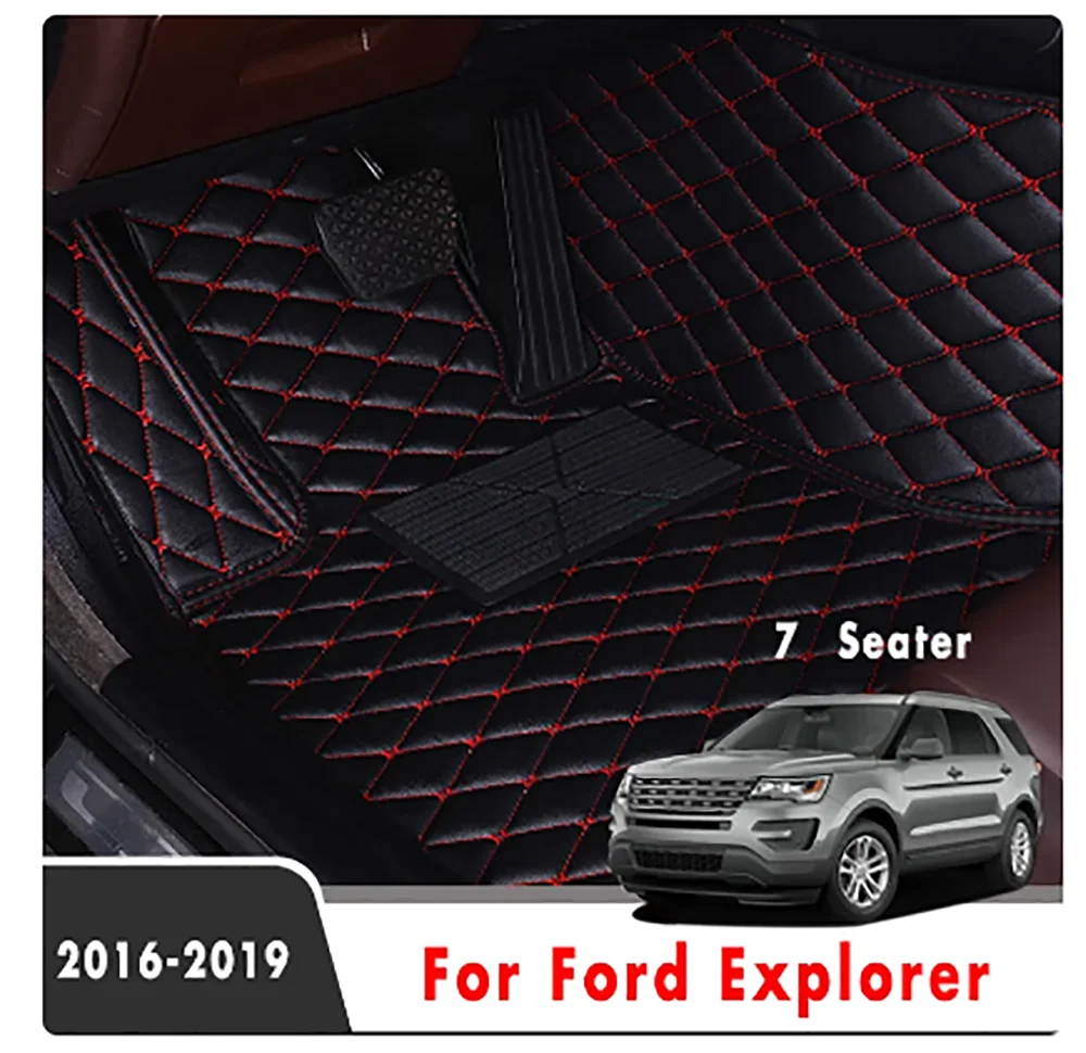 

Кожаные чехлы для Ford Explorer 2019 2018 2017 2016 (7 мест), аксессуары для интерьера, водонепроницаемые коврики для автомобиля, коврики для автомобиля