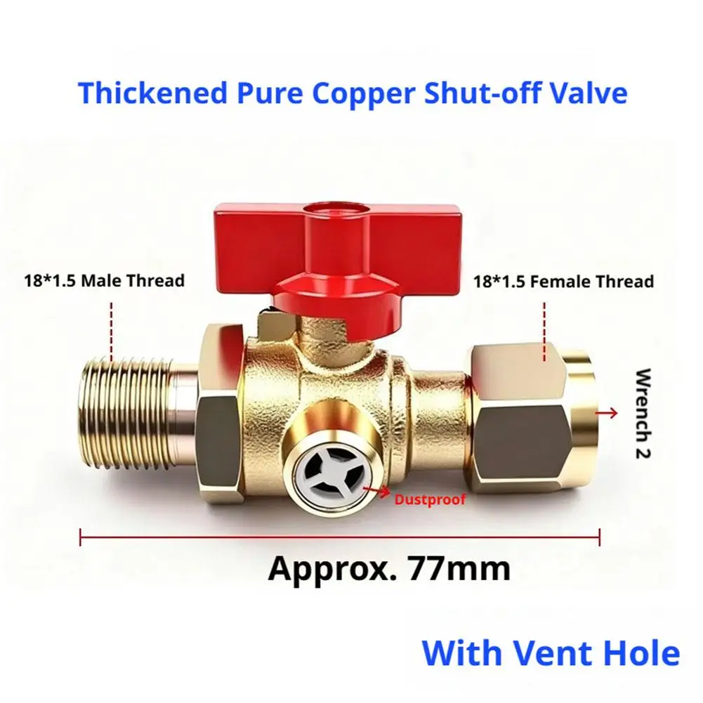Integrated Brass Air Cut-off Switch No Venting Truck Front Wheel Brake Valve Semi Trailer Metal Vehicle Air System Accessories