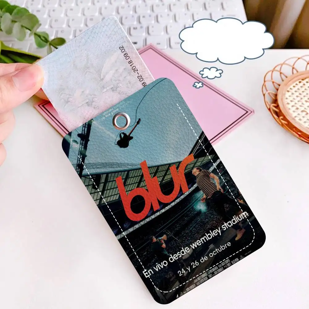 B-Blur Band Style PU Access Card Holder with Keychain - Executive Protection for Bank card,Subway, Bus Card case