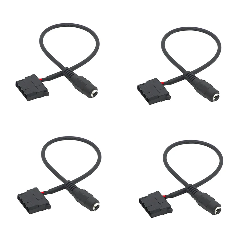 

4PCS DC 5521 to Molex 4 Pin Power Supply Adapter Cable with for Computer fan Surveillance cameras routers 28CM