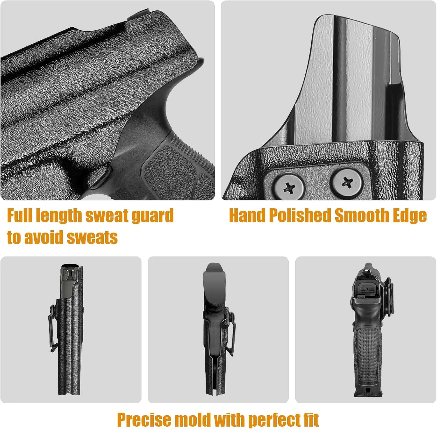 حافظة IWB Kydex متوافقة مع Beretta APX بالحجم الكامل قابلة للتعديل للاحتفاظ بالخفي تحمل Posi-قفل اليد اليمنى #4