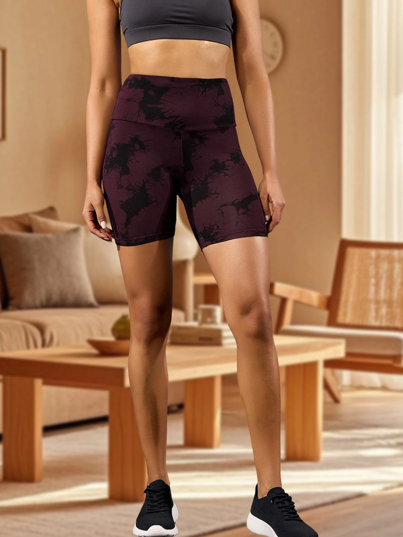 

Супермягкие спортивные байкерские шорты с высокой талией и принтом тай-дай для женщин, спортивные шорты с эффектом пуш-ап для бега, йоги