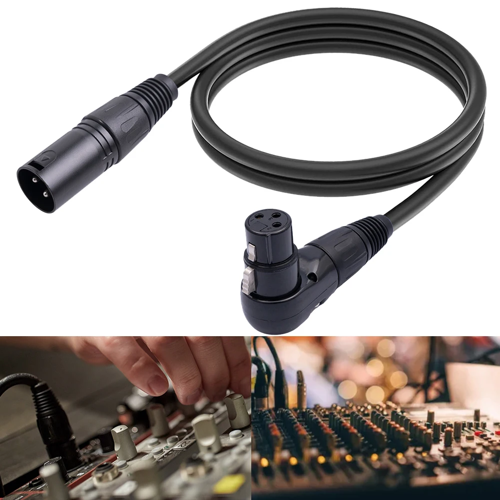 90 Degree XLR Female To Straight XLR Male 3-Pin Mic Connector 0.3/1/1.8M Audio Cable for Speaker Recording Studio Mic Mixer