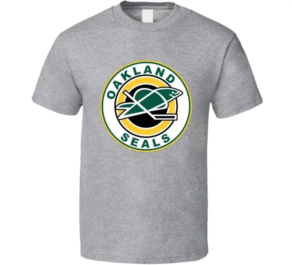 Oakland Seals Old School Hockey Logo T ShirtHigh Quality 100%Cotton Short Sleeve