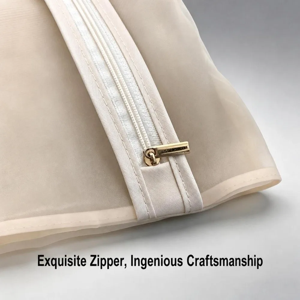 Insect Resistant Clothing Storage Bag Rectangular Anti Yellowing Sweater Storage Bag Breathable Cloth Zipper Closure