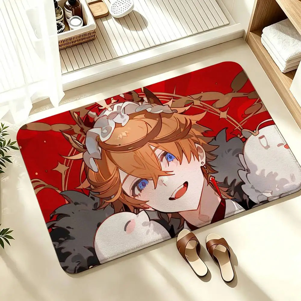 COOL T-Tartaglia Genshin Impact  Soft Absorbent Decorative Floor Mat for Bathroom Entryway Living Room