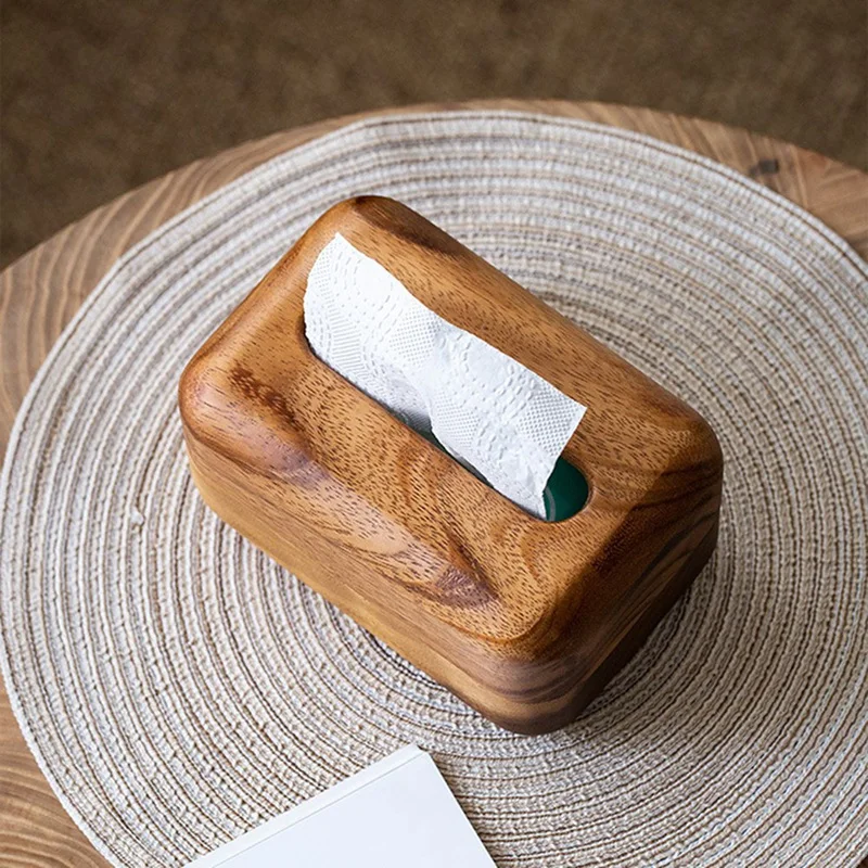 

A85Q-Wooden Tissue Boxes Bread-Shaped Tissue Storage Box Napkin Case Tissue Holder Napkin Holder Ornaments Crafts For Table