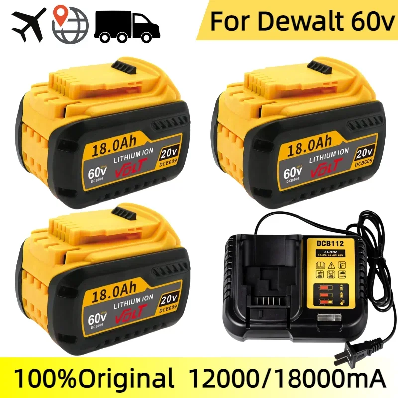 Replacement Battery For DeWalt 20V/60V MAX Li-ion Battery For DeWalt DCB547-XJ DCB200 DCB201 For Flexvolt Tool Batteries