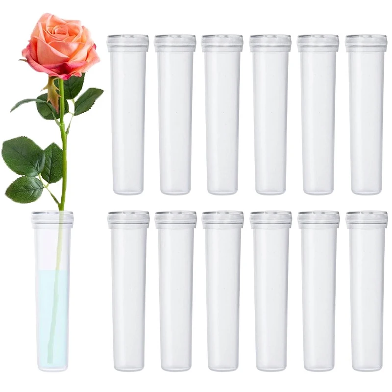 50 Pcs Fresh Flower Fresh-keeping Tube 11cm Plastic Plant Nutrition Tube Water Storage Container Floral Packing Supplies