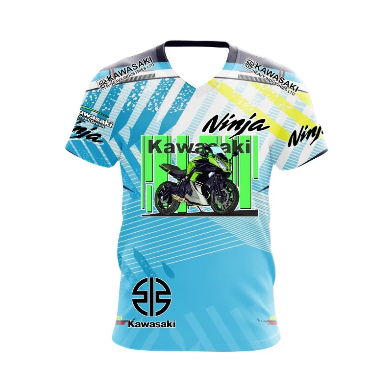 2025 كاواساكي دراجة نارية شعار Z الرجال الصيف التجفيف السريع امتصاص العرق تي شيرت ، النشاط في الهواء الطلق تي شيرت ، الشارع عادية