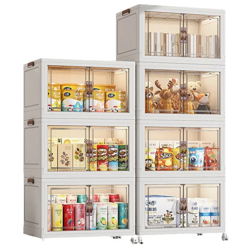 

High quality home bedroom clothes toy storage cabinet double door folding storage cabinet