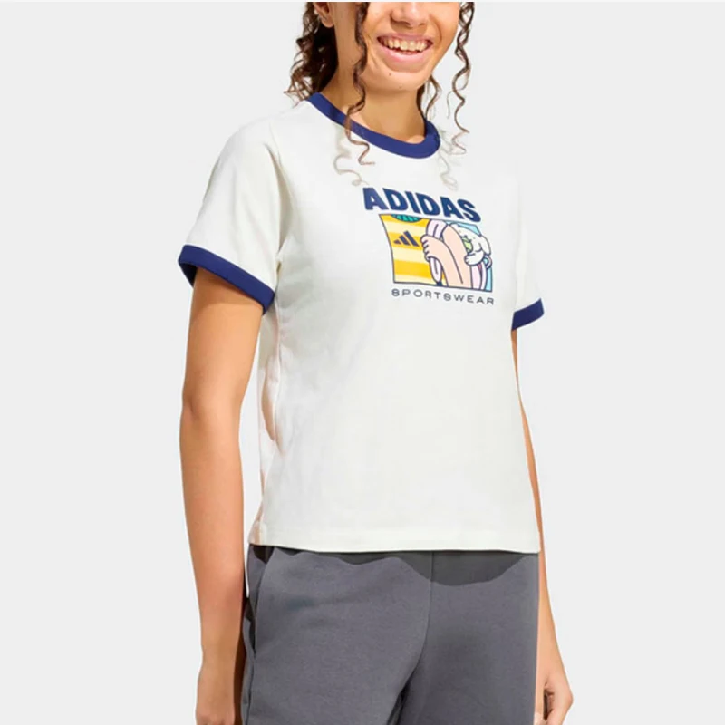 Camiseta deportiva Adidas original con cuello redondo y manga corta, nueva camiseta de manga corta KC8603
