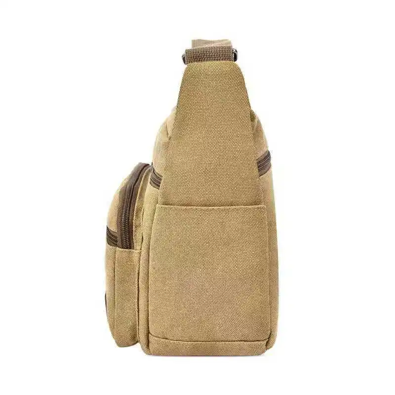 حقيبة كروس قماشية للرجال أنيقة كاجوال متعددة الوظائف للتنقل مع تصميم حبال