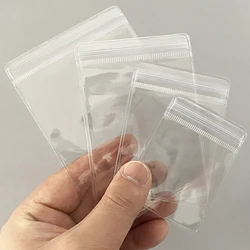 20 pçs transparente pvc jóias malotes sacos anti-oxidação zip lock saco de armazenamento para brinco colar pulseira exibição embalagem