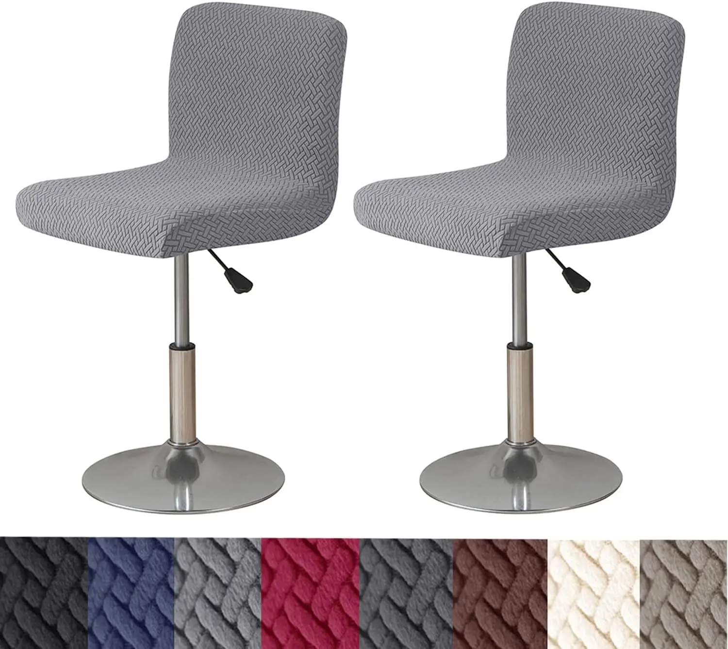 

Bar Stool Covers With Backs,2 Pa Stretch Bar Stool Chair Covers,Jacquard Bar Stool Covers,Washable Bar Chair Covers Swivel