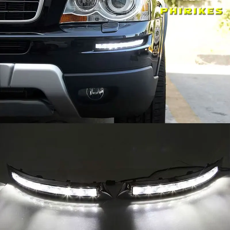 

LED daytime running light for Volvo XC90 2007 2008 2009 2010 2011 2012 2013 DRL with yellow turn singal fog lamp Car Accessories