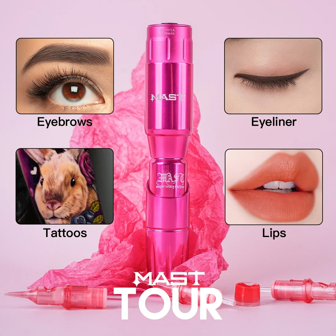Mast Tour Tattoo Mahcine stylo rotatif de tatouage sans fil maquillage Permanent cartouches rotatives professionnelles pistolet de tatouage