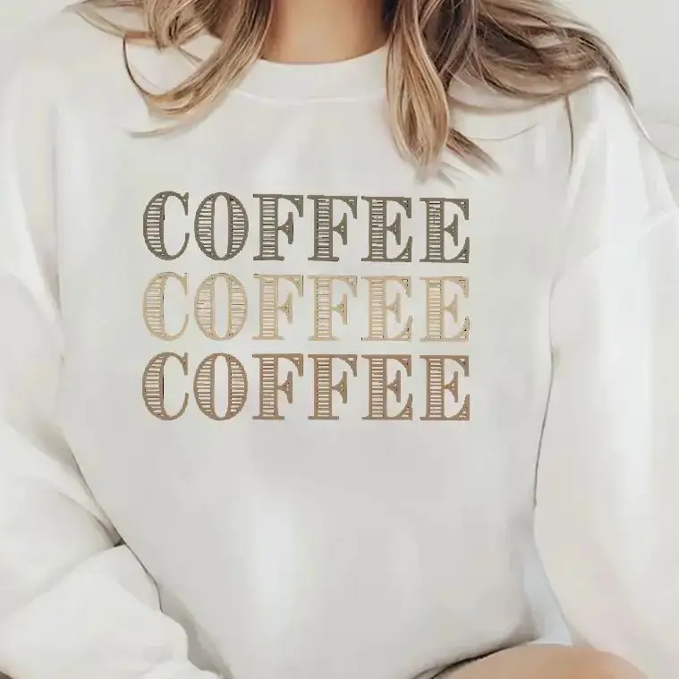 

Rerto Sweatshirt Long Sleeves Stylish Pullover Y2K Graphic Hoodies Crew Neck Unisex Casual Daily Wear Coffee Letters Printing