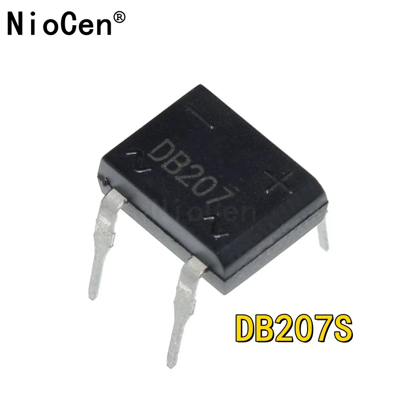 10pcs/lot diode bridge retifica DB207 DIP-4 DB207S DIP4 2A 1000V power diode rectifier 1000v electronic components