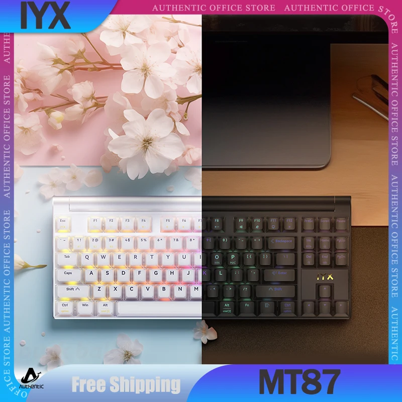 

IYX MT87 Gamer Mechanical Keyboard 3 Mode USB 2.4G Bluetooth Wireless Keyboard 87keys RGB Backlit Hot Swap Gaming Keyboard Gifts