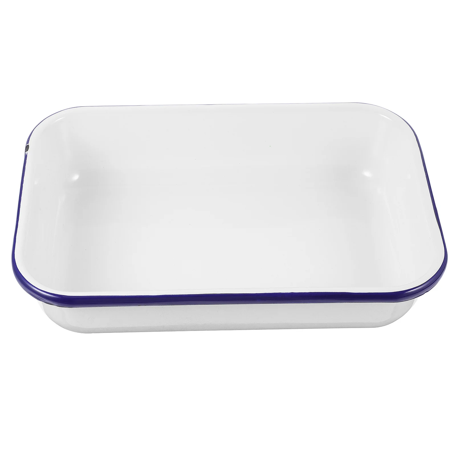 

Multifunctional Baking Pan Enamel Coated Food Tray High Temperature Resistant Ideal for Restaurant Cafe and Home Use