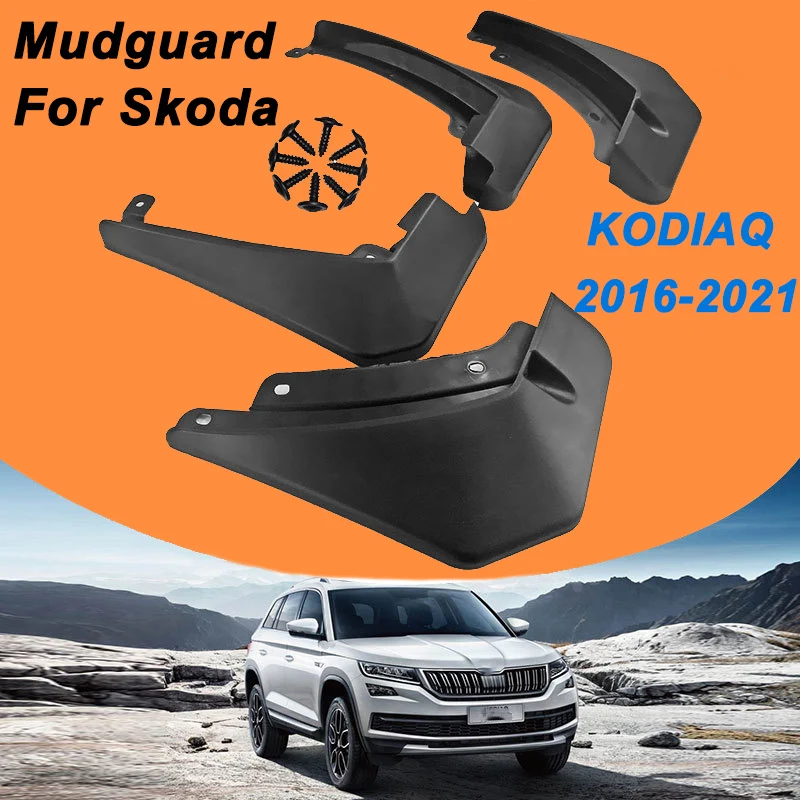 

For Skoda KODIAQ 2016-2021 Automotive Tire Mudguard Waterproof Prevent Mud Splashing Car Mud Flaps Fender Trim 4pcs Accessories