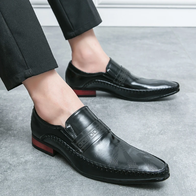 Retro Brown Leather Shoes Men Loafers Comfortable Flat Men's Dress Shoes High Quality Lightweight Business Formal Shoes For Men - Image 5