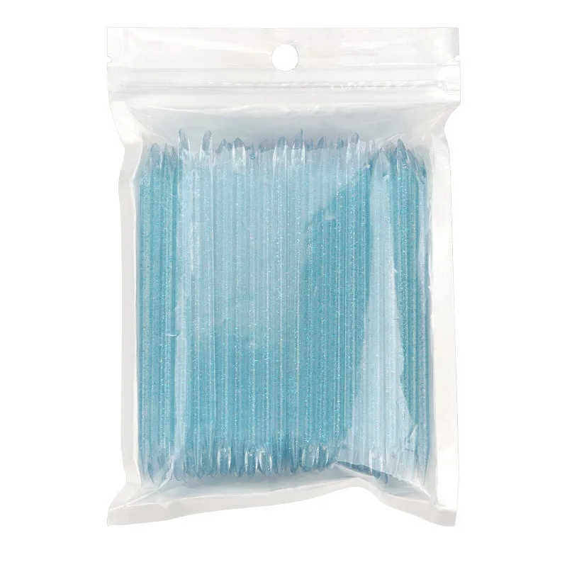 50/100 個クリスタルハンドルスティックダブルエンドネイルアートキューティクルプッシャーキューティクルリムーバーペディキュアケア爪再利用可能なマニキュアツール