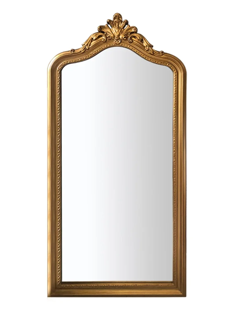 

French retro carved floor full-length mirror clothing store mirror cloakroom fitting mirror