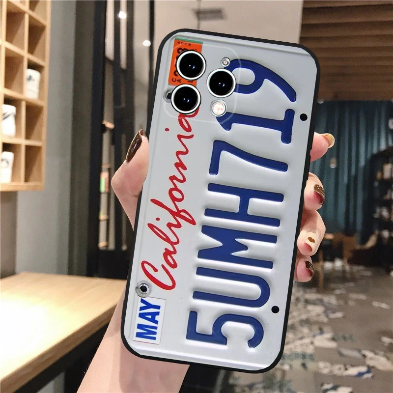 Phone Case For iPhone 17 Pro Max Air 16 15 14 13 Pro Max 15 16 Pro 15Plus SE Retro License Plate  Mobile Phone Case Funda