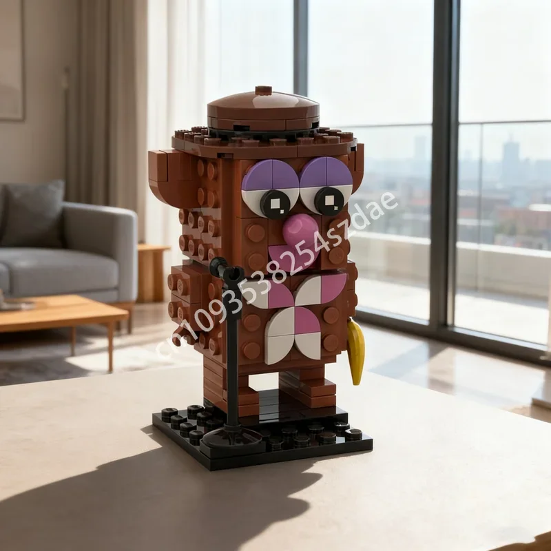 

133 шт. MOC Fozzie Bear Muppets Brickheadzed Модель Строительные игрушки Блоки Рождественский подарок Конструкция DIY Идея Образование Дети