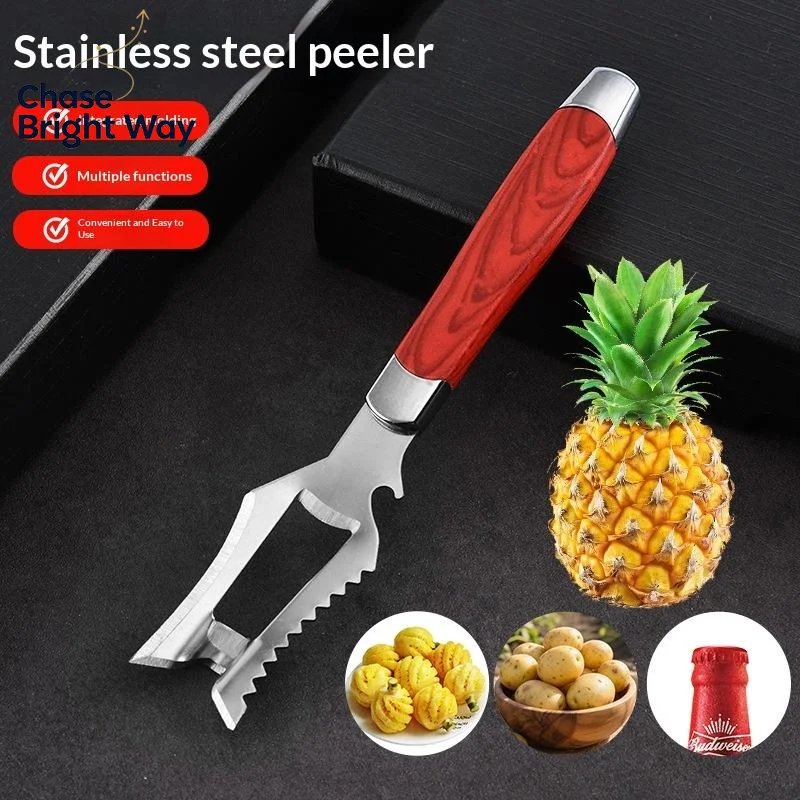 Stainless Steel Pineapple Eye Remover Tool Dual Use Fruit Peeler for Home Commercial Pineapple Cucumber Processing