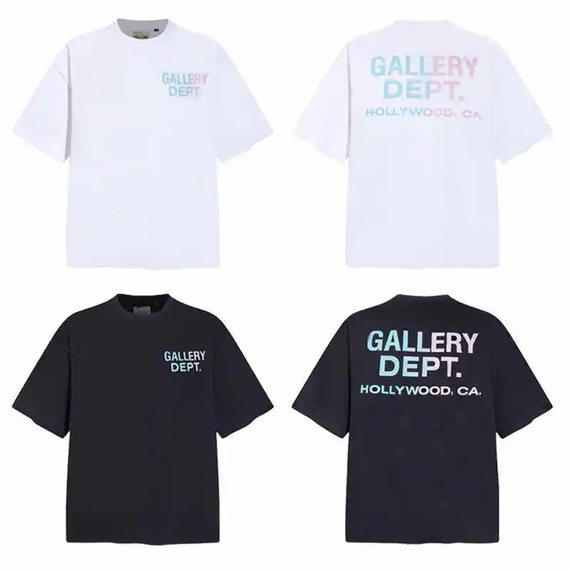 Gallery Dept gradual change letter print short sleeve double yarn cotton T-shirt
