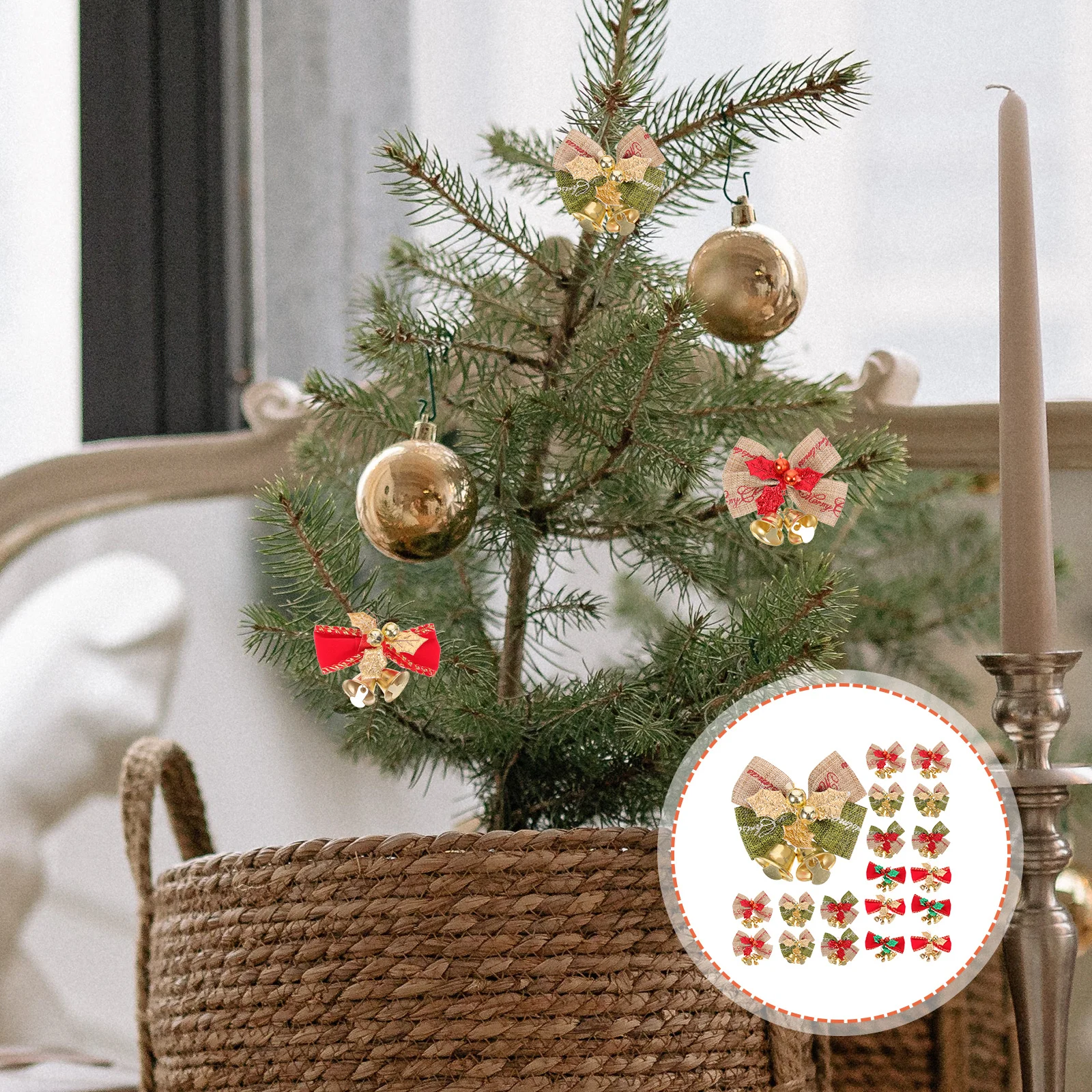 

25Pcs Christmas Tree Decoration Mini Bell Pendants Xmas DIY Crafts Making Material Xmas Bell Pendant Pendants