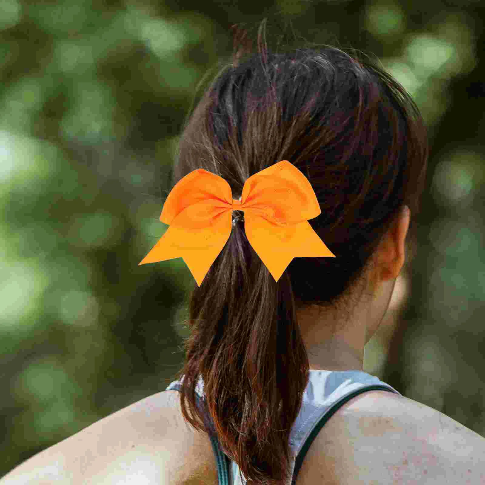 Small Hair Clips for Women Orange Cheer Bows Bulk Headdress Red Ribbon Scrunchies Rope Girl Fabric Cheerleaders