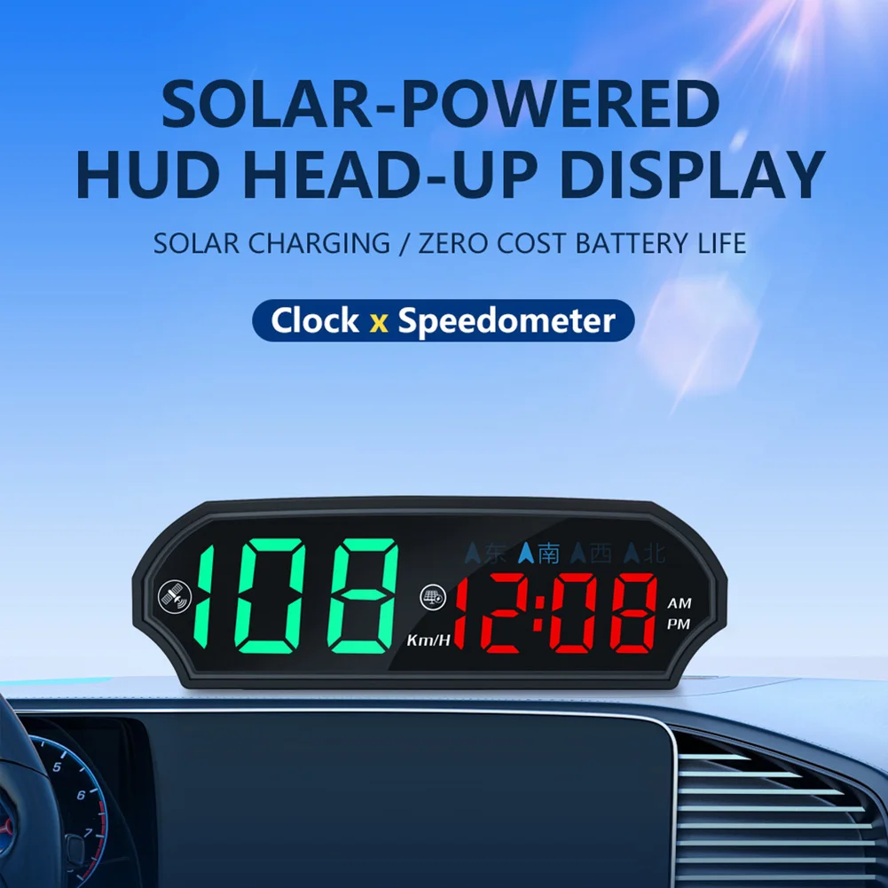 Easy Installation Car Accessory Head-Up Display Vibration Activated Start Light Sensing Dimming Km h Speed Readout