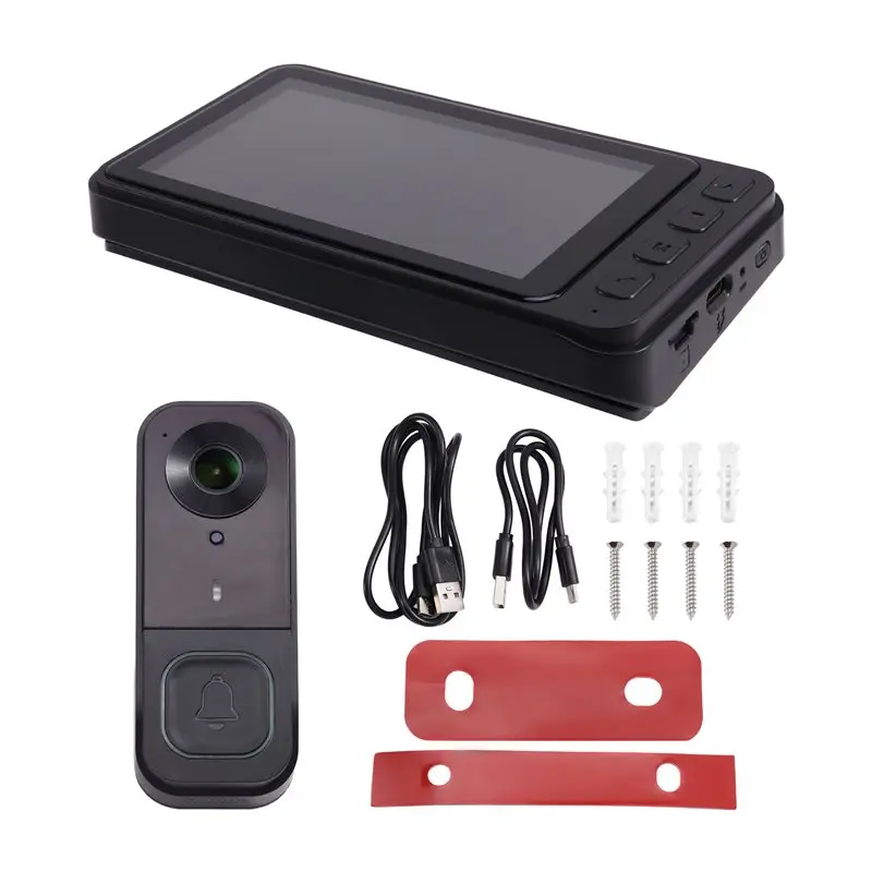 B24B For Wireless HD Video Doorbell With IPS Screen For Wireless Voice Intercom Full-Color Night Vision Low Power Consumption