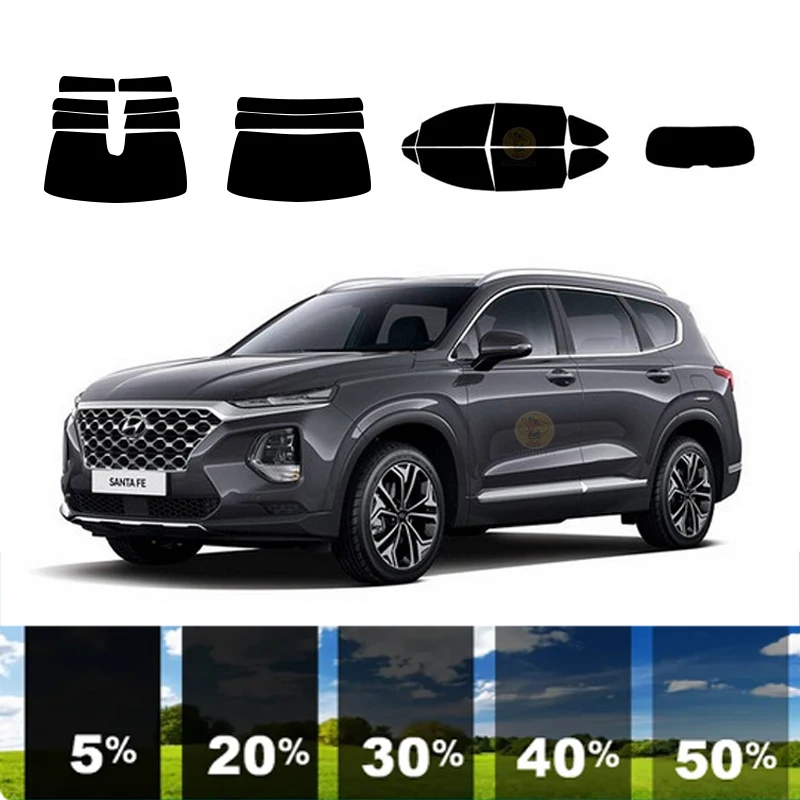 precut Removable Window Tint Film For Car 100% UVR 5%-70%VLT Heat Insulation Carbon ﻿For HYUNDAI SANTA FE 4 DR SUV 2019-2023