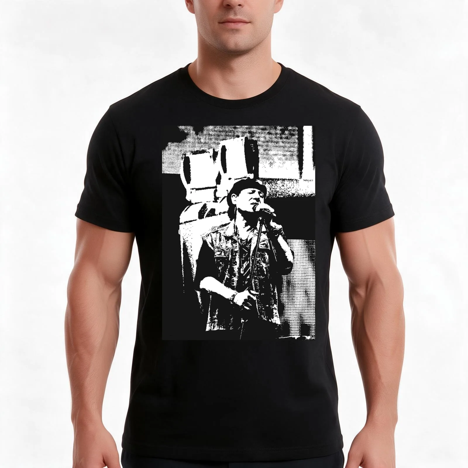 Shadow Klaus Meine T-Shirt, Summer Casual Cotton Tee, Oversized Streetwear Tops, Vintage Graphic Print, Loose Fit Short Sleeve