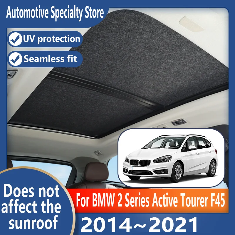 For BMW 2 Series Active Tourer 2014~2021 Car Sunroof Insulation Roof Visor Electrostatic Adsorption Suede Fabric Sun Protection
