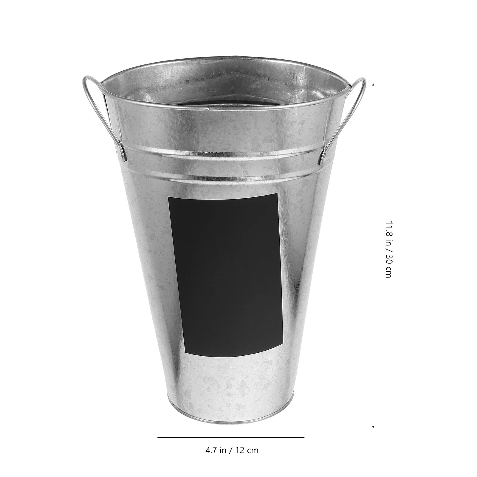 

Galvanized Bucket Waterproof Blackboard Decal Display Country Flower Pot Buckets
