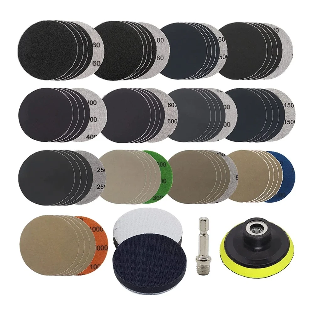69 Piece 3 Inch Silicon Carbide Wet Dry Sandpaper Set With Foam Backing For Automotive Precision Washing And Polishing